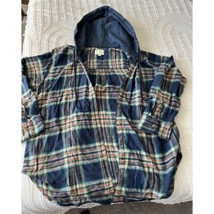 American Eagle hooded flannel